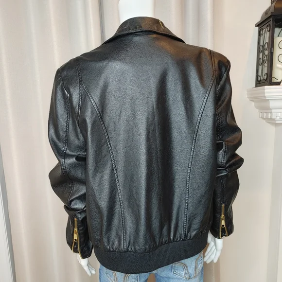 Free People Modern Vegan Bomber, Black L - Picture 8 of 14